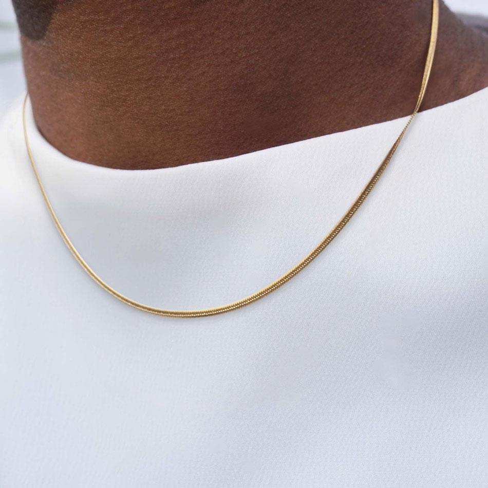 Our Premium Gold Snake Chain Necklace which features our hand-crafted snake chain.